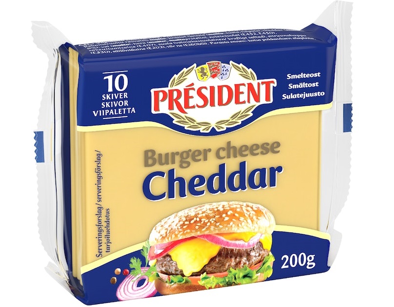 President Cheddar-burgerijuusto 200 g